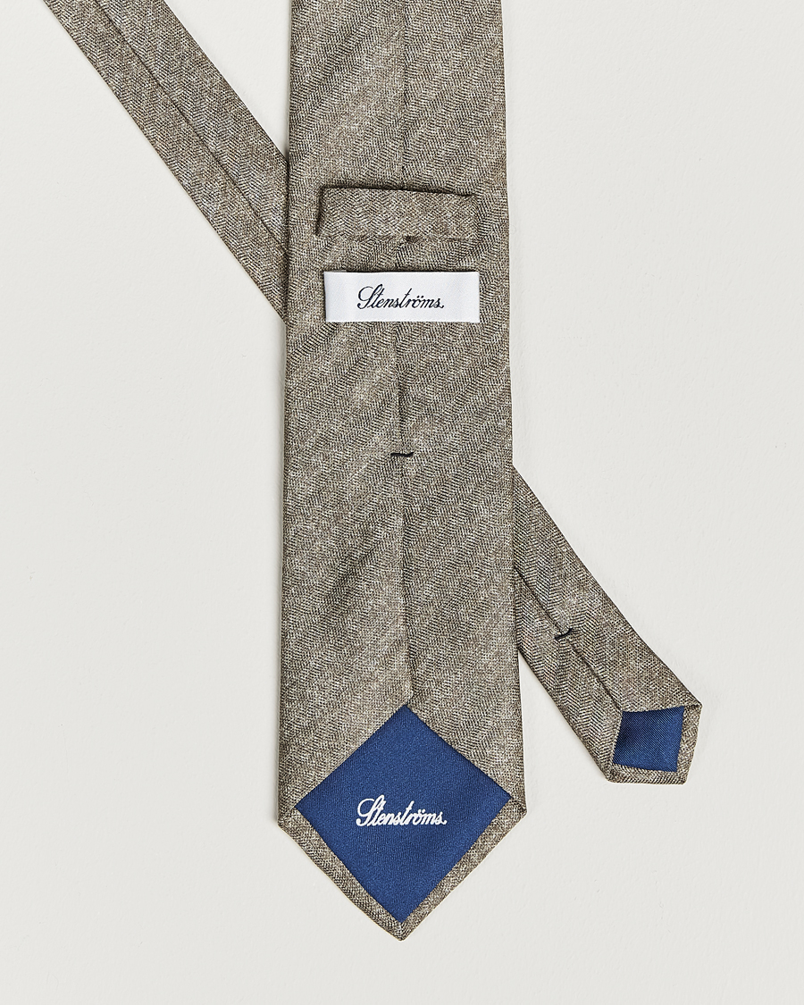 Hombres | Stenströms Silk/Linen Tie Light Brown | Stenströms | Silk/Linen Tie Light Brown