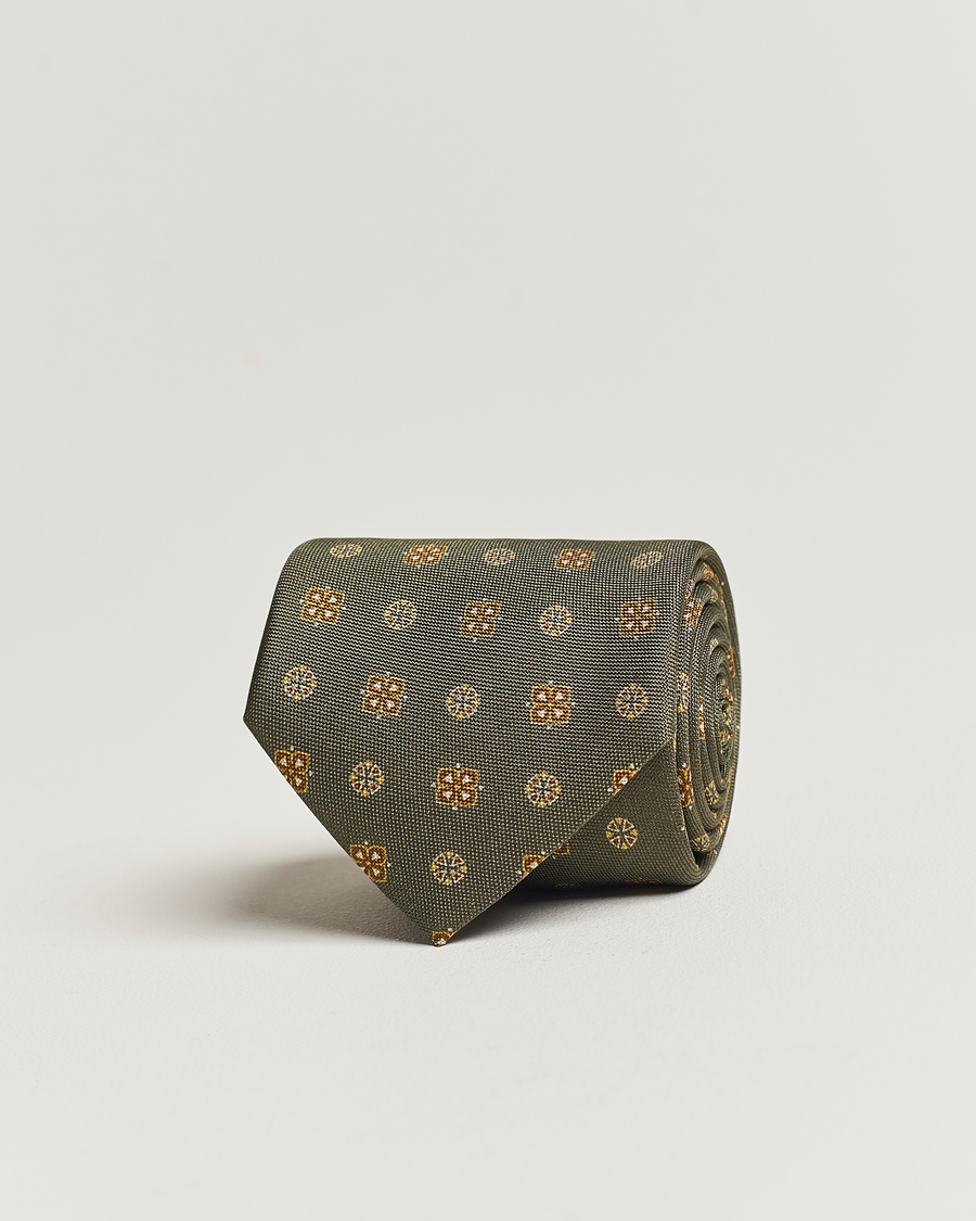 Hombres | Stenströms Printed Silk Tie Grey | Stenströms | Printed Silk Tie Grey