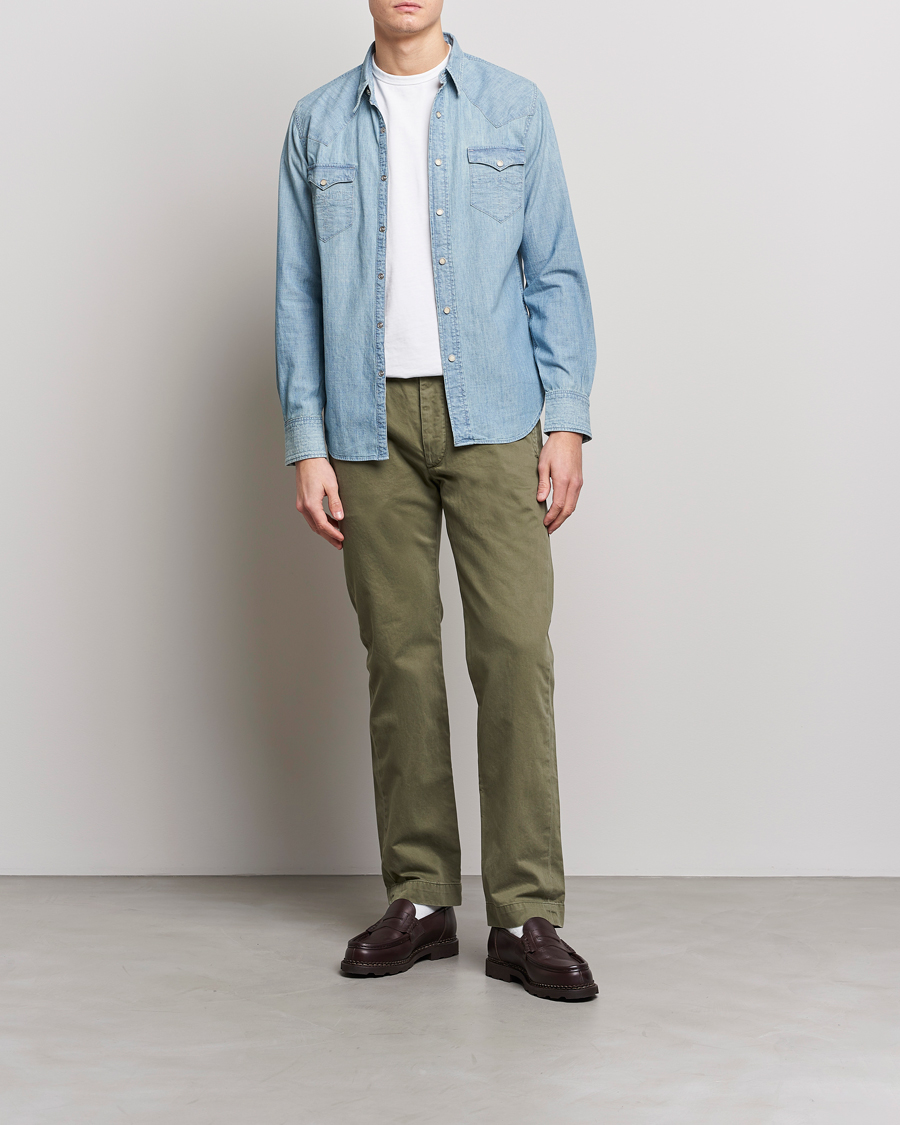 Hombres | Pantalones | RRL | Officers Flat Pants Olive