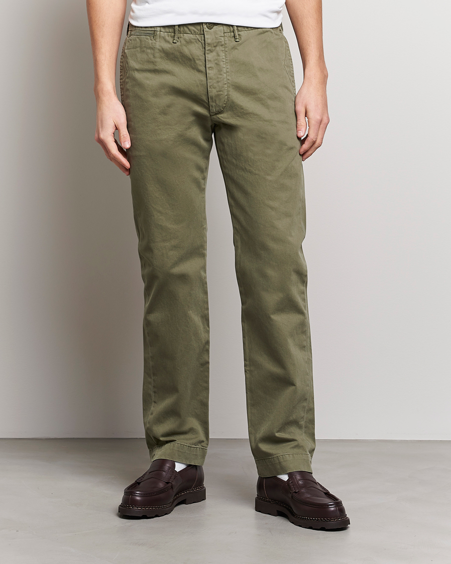 Hombres | Pantalones | RRL | Officers Flat Pants Olive