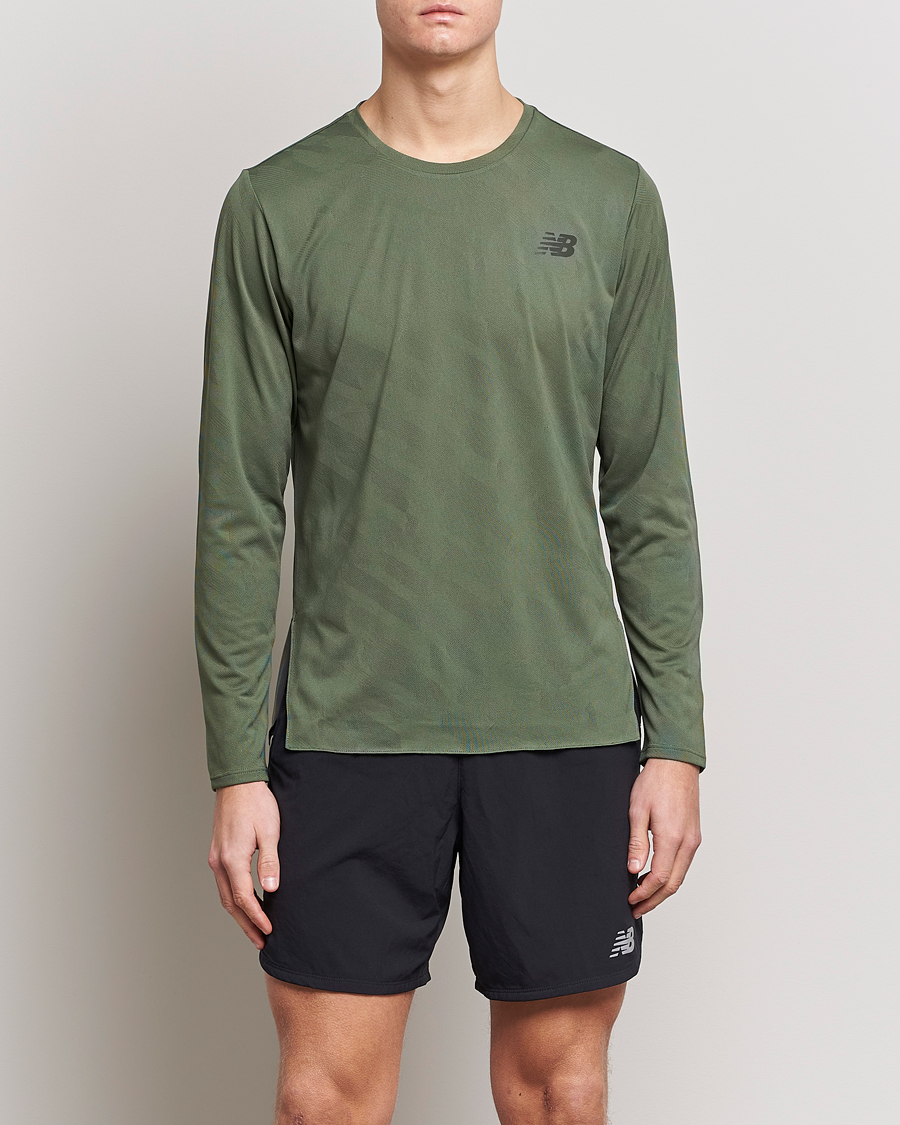 Hombres | Camisetas | New Balance Running | Q Speed Jacquard Long Sleeve T-Shirt Olive