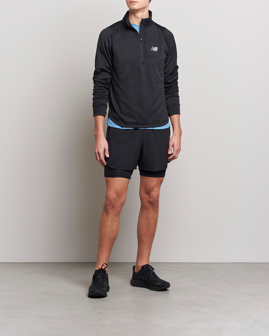 Hombres | Jerséis y prendas de punto | New Balance Running | NB Heat Grid Half Zip Black