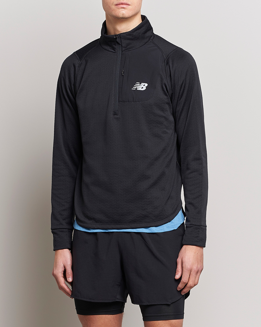 Hombres | Jerséis y prendas de punto | New Balance Running | NB Heat Grid Half Zip Black