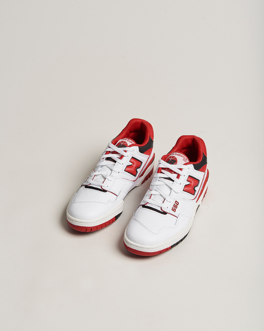 Hombres | New Balance 550 Sneakers White/Red | New Balance | 550 Sneakers White/Red