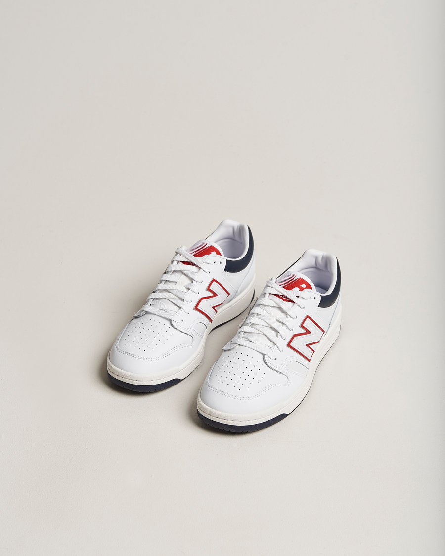 Hombres | New Balance 480 Sneakers White/Navy | New Balance | 480 Sneakers White/Navy