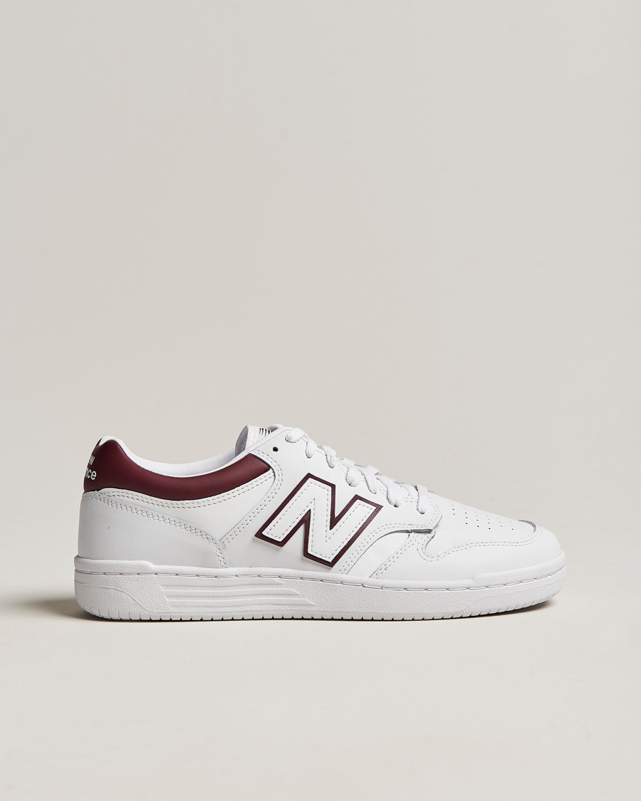Hombres | New Balance 480 Sneakers White/Burgundy | New Balance | 480 Sneakers White/Burgundy