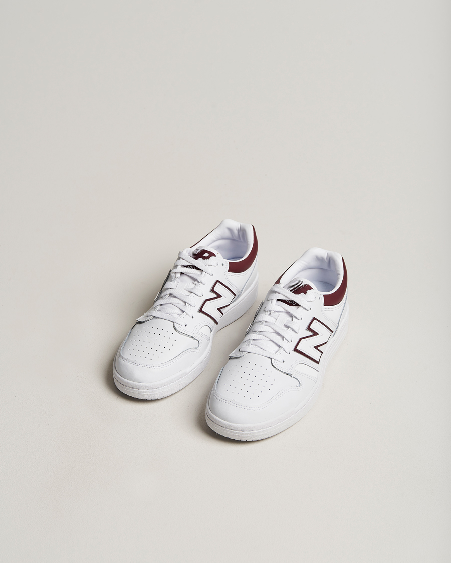 Hombres | New Balance 480 Sneakers White/Burgundy | New Balance | 480 Sneakers White/Burgundy