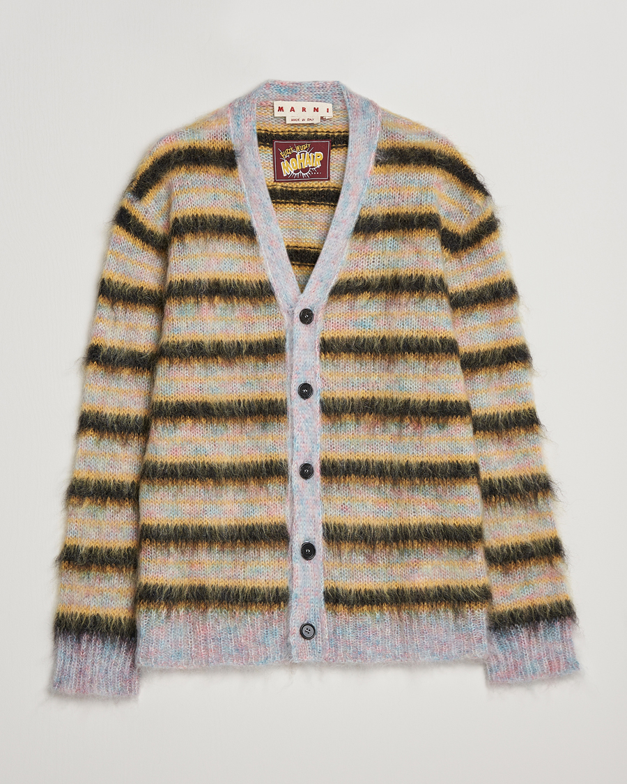 Hombres | Jerséis y prendas de punto | Marni | Striped Mohair Cardigan Multicolor