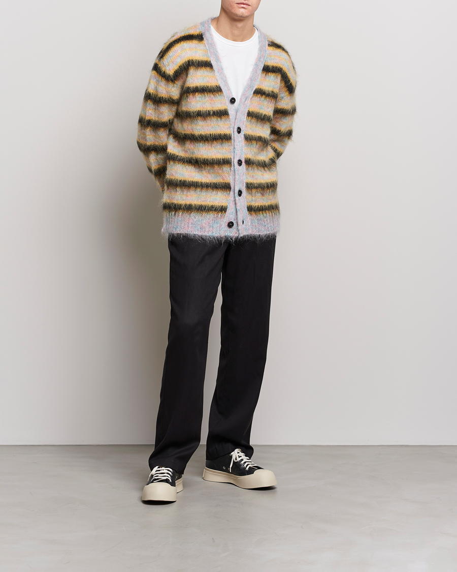 Hombres | Jerséis y prendas de punto | Marni | Striped Mohair Cardigan Multicolor