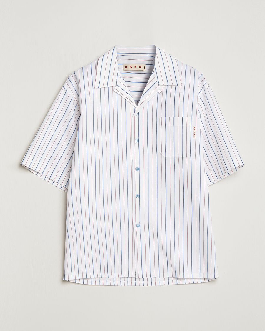 Hombres | Camisas | Marni | Striped Bowling Shirt Lily White