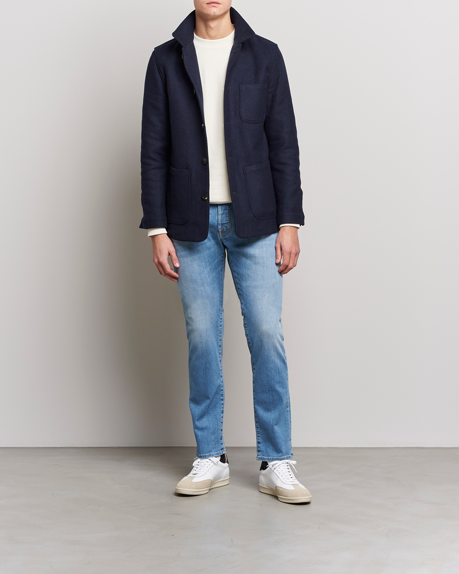 Hombres | Vaqueros | Jacob Cohën | Nick Slim Fit Stretch Jeans Light Blue