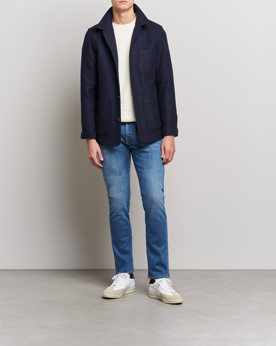 Hombres | Vaqueros | Jacob Cohën | Nick Slim Fit Stretch Jeans Mid Blue