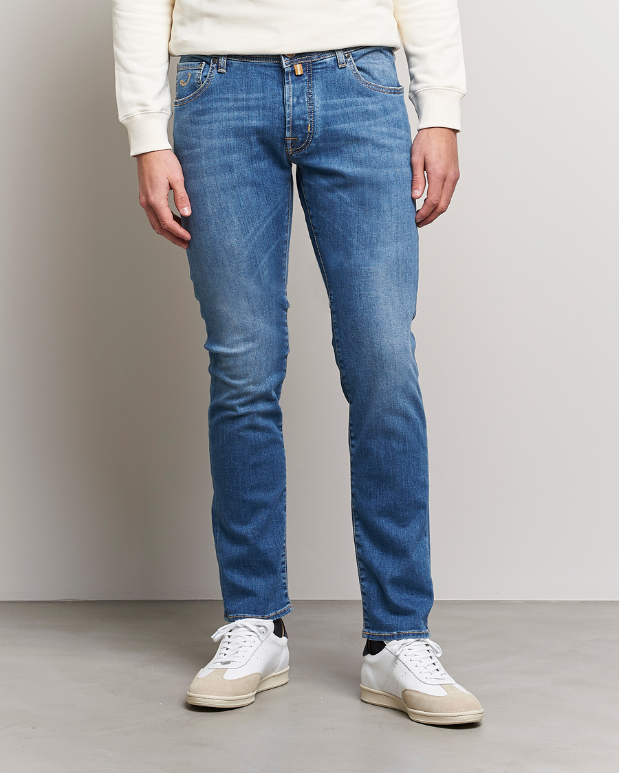 Hombres | Vaqueros | Jacob Cohën | Nick Slim Fit Stretch Jeans Mid Blue