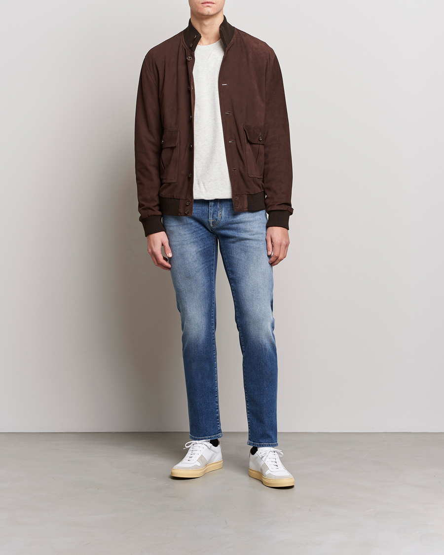 Hombres | Vaqueros | Jacob Cohën | Nick Slim Fit Eco Friendly Stretch Jeans Mid Blue
