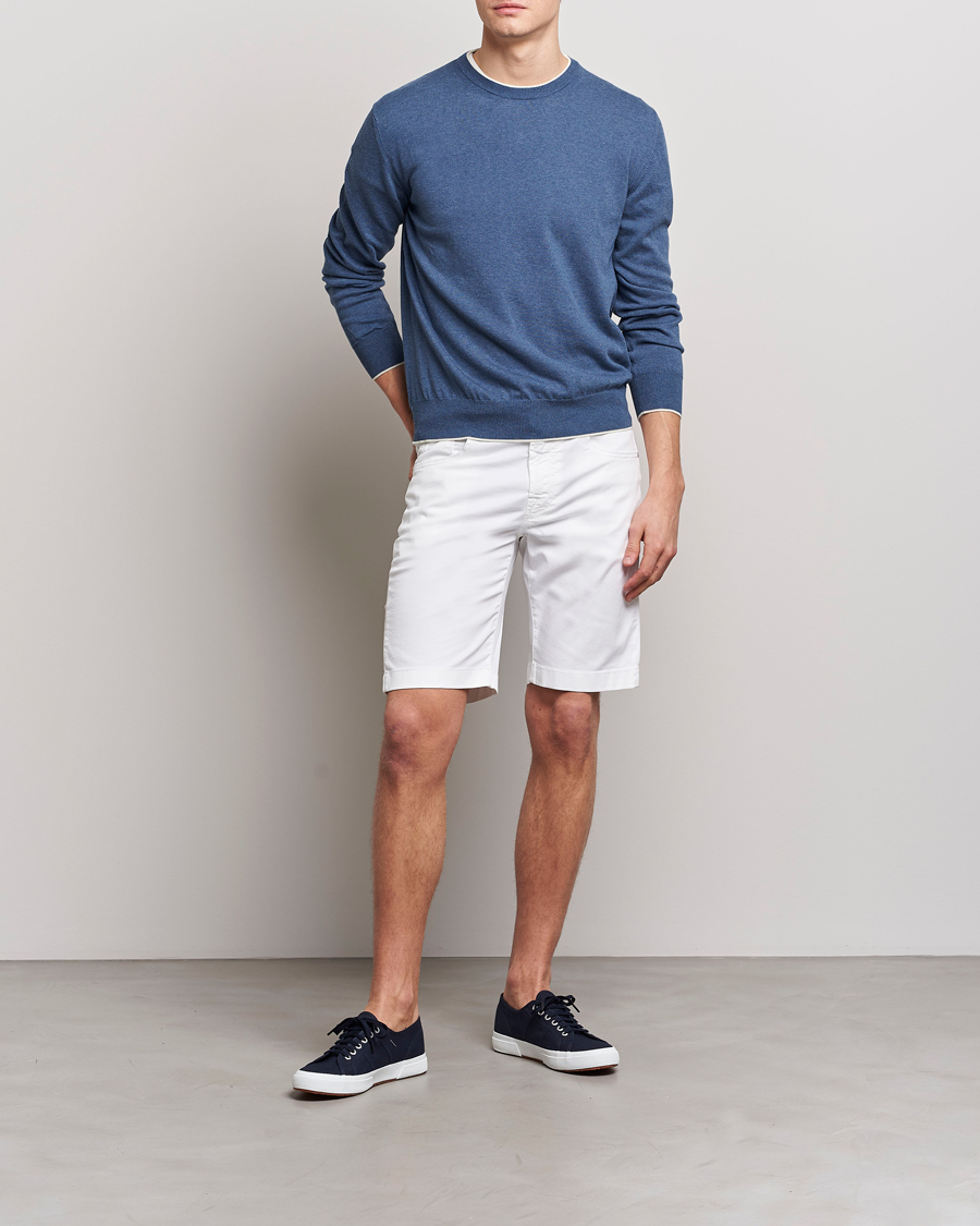 Hombres | Pantalones cortos | Jacob Cohën | Nicolas Cotton Twill Shorts White