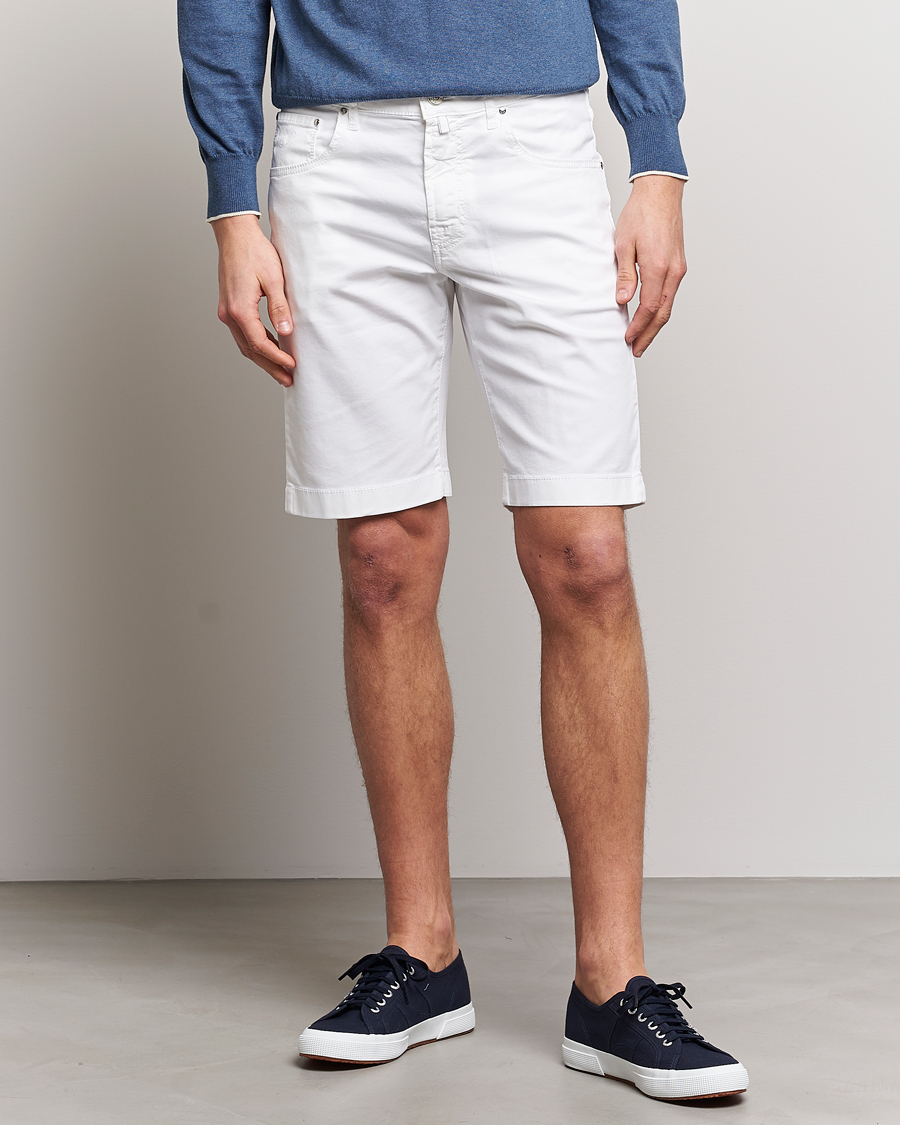Hombres | Pantalones cortos | Jacob Cohën | Nicolas Cotton Twill Shorts White