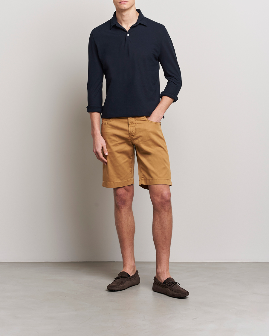 Hombres | Pantalones cortos | Jacob Cohën | Nicolas Cotton Twill Shorts Beige