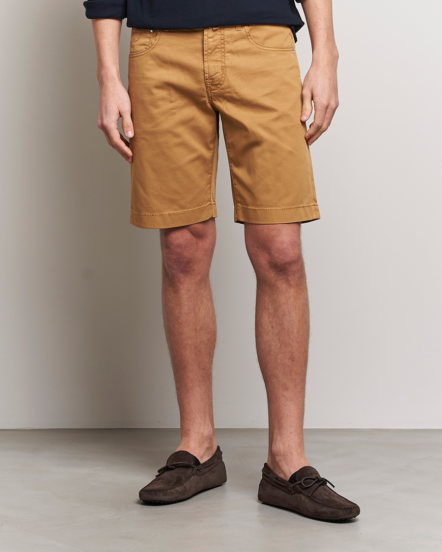 Hombres | Pantalones cortos | Jacob Cohën | Nicolas Cotton Twill Shorts Beige