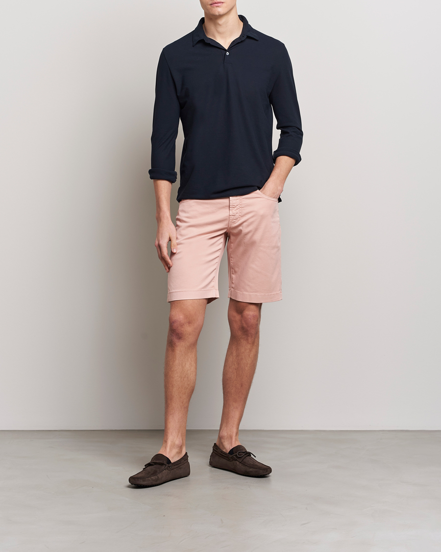 Hombres | Pantalones cortos | Jacob Cohën | Nicolas Cotton Twill Shorts Pink