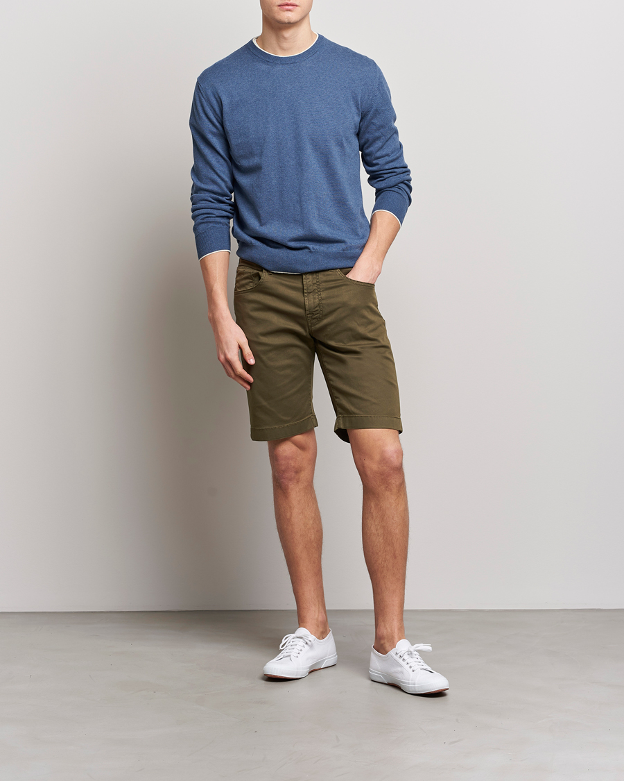 Hombres | Pantalones cortos | Jacob Cohën | Nicolas Cotton Twill Shorts Olive