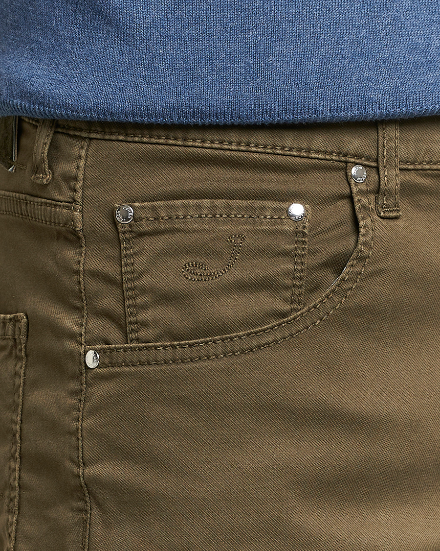 Hombres | Pantalones cortos | Jacob Cohën | Nicolas Cotton Twill Shorts Olive