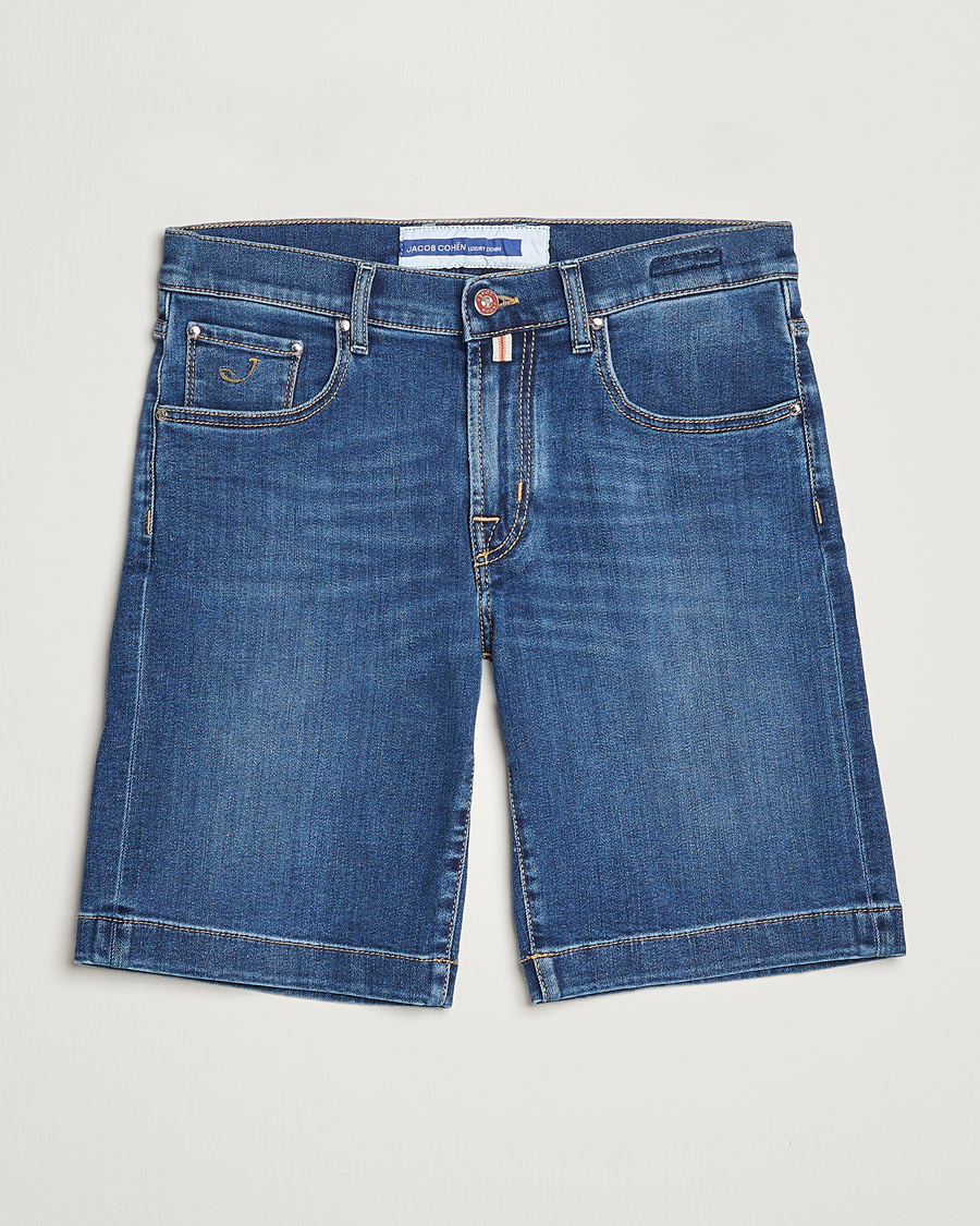 Hombres | Pantalones cortos | Jacob Cohën | Nicolas Jeans Shorts Mid Blue