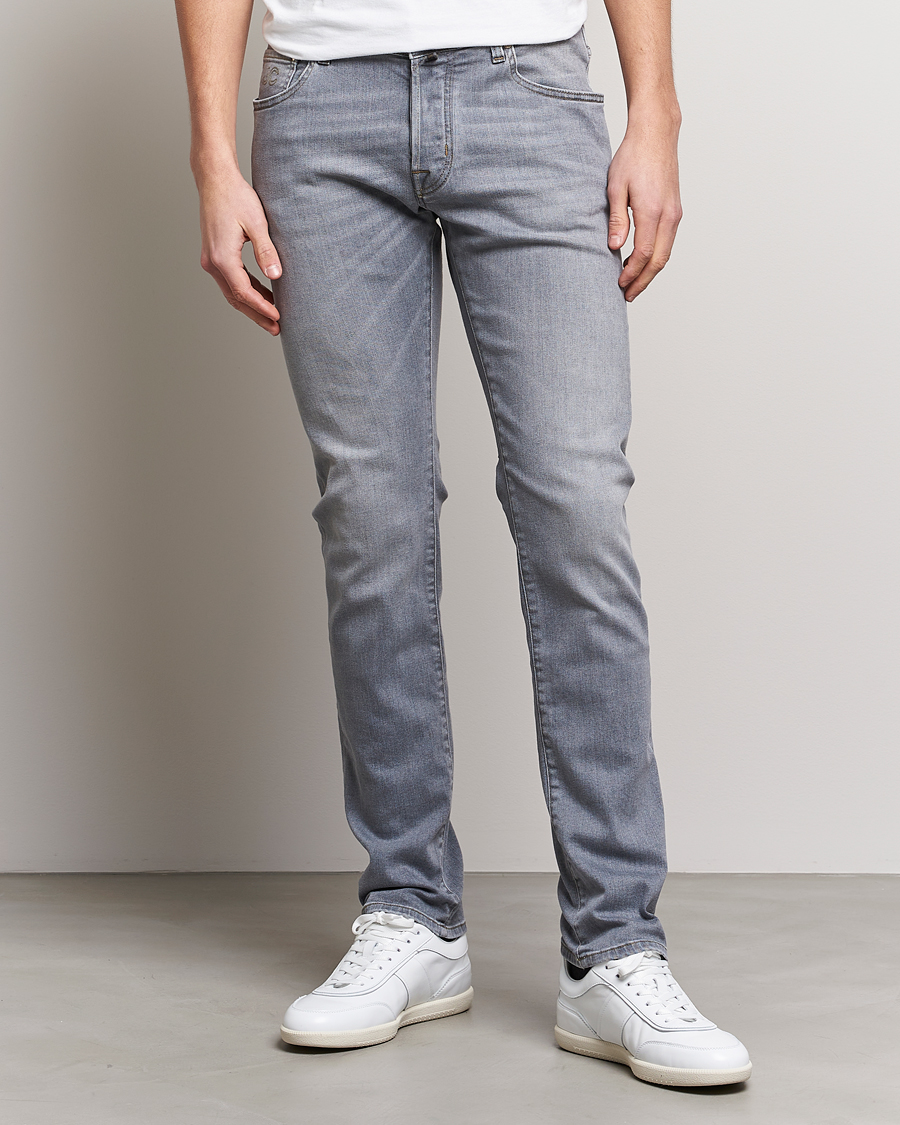 Hombres | Vaqueros | Jacob Cohën | Nick Slim Fit Stretch Jeans Light Grey