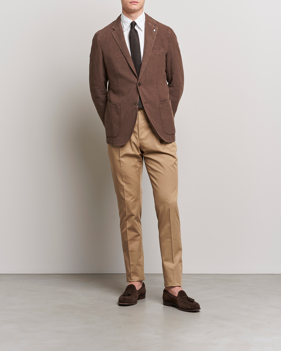 Hombres | Blazers | L.B.M. 1911 | Jack Regular Fit Linen Blazer Brown