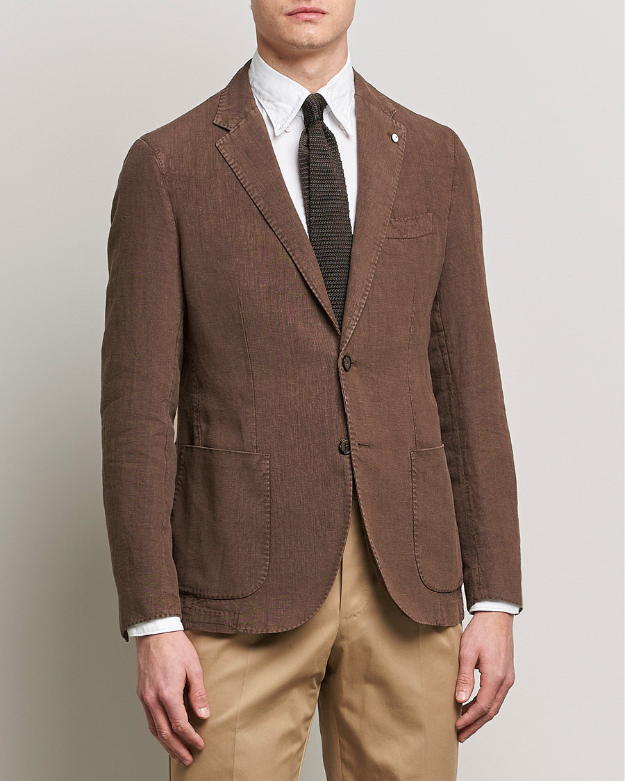 Hombres | Blazers | L.B.M. 1911 | Jack Regular Fit Linen Blazer Brown