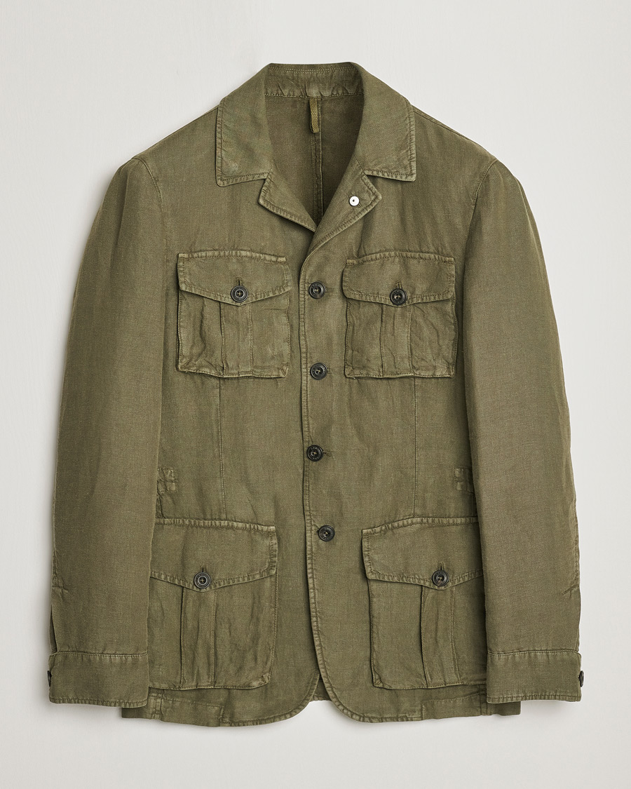 Hombres | Blazers | L.B.M. 1911 | Linen Safari Jacket Olive