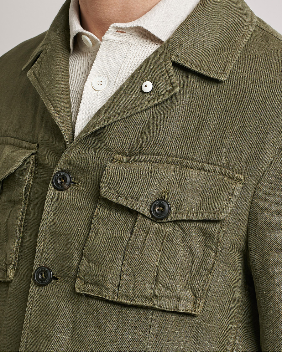 Hombres | Blazers | L.B.M. 1911 | Linen Safari Jacket Olive