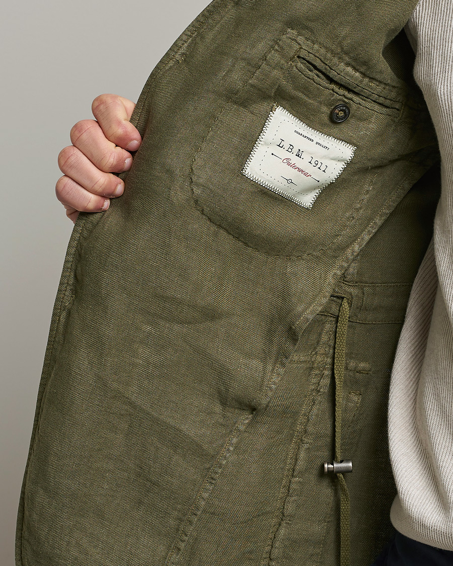 Hombres | Blazers | L.B.M. 1911 | Linen Safari Jacket Olive