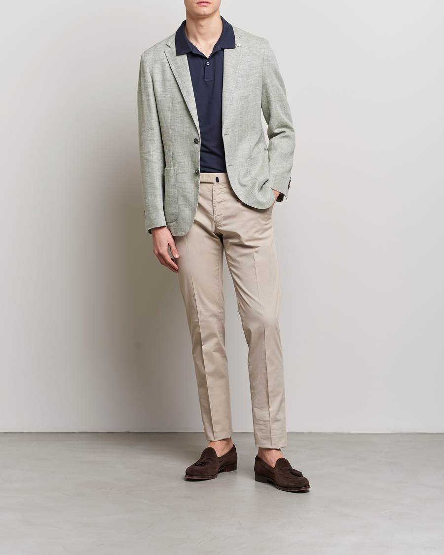 Hombres | Blazers | L.B.M. 1911 | Jack Regular Fit Herringbone Linen Blazer Pistachio