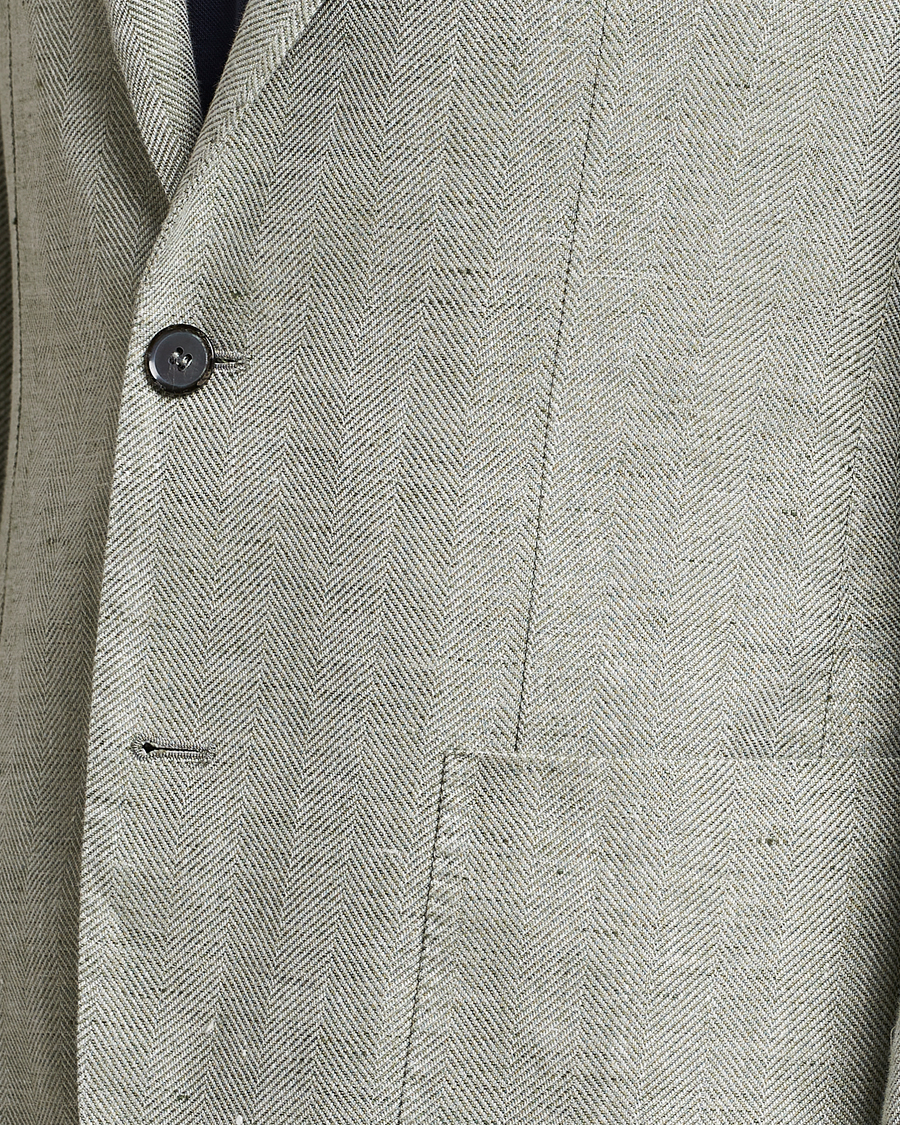 Hombres | Blazers | L.B.M. 1911 | Jack Regular Fit Herringbone Linen Blazer Pistachio