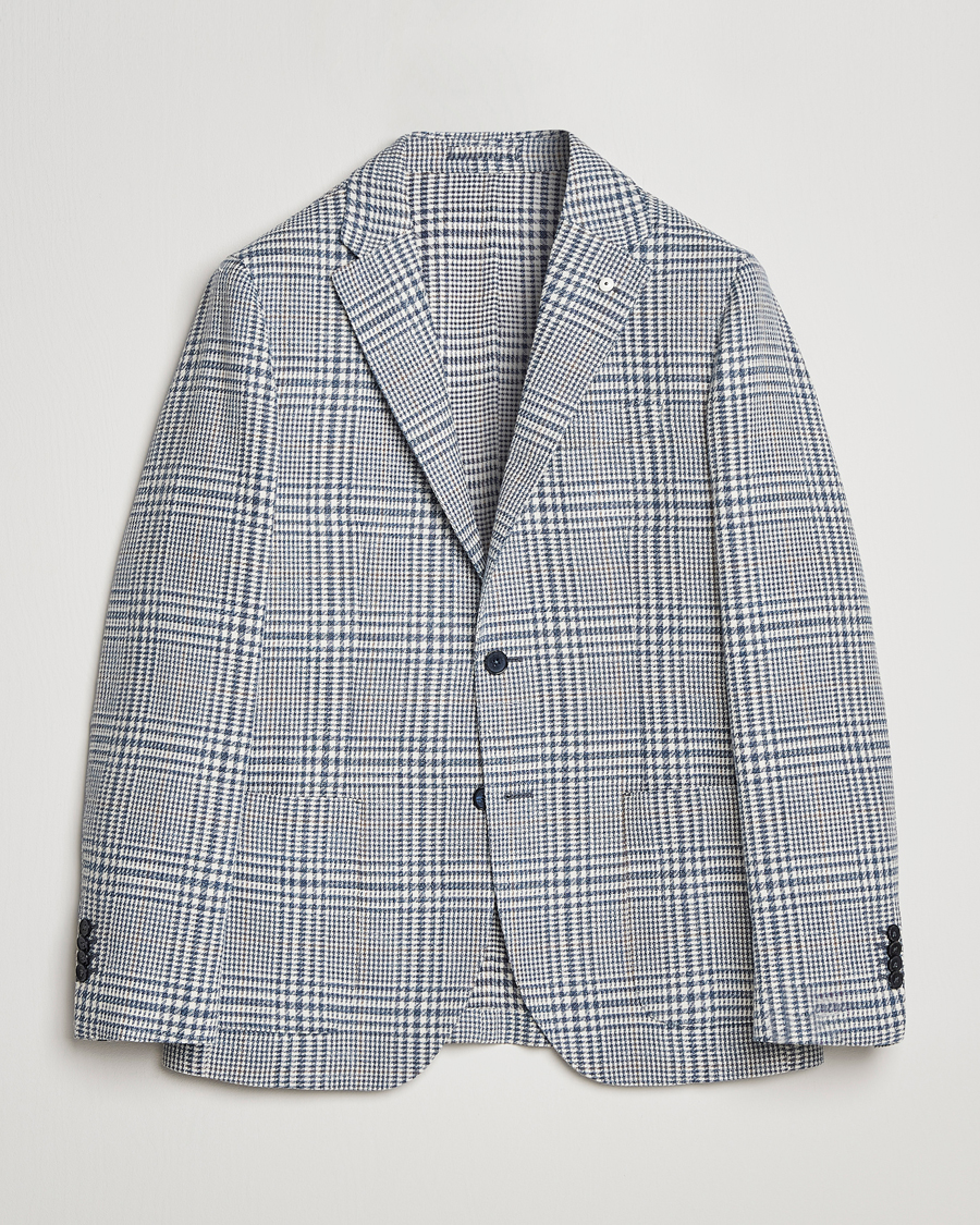 Hombres | Blazers | L.B.M. 1911 | Jack Regular Fit Houndstooth Checked Blazer Blue