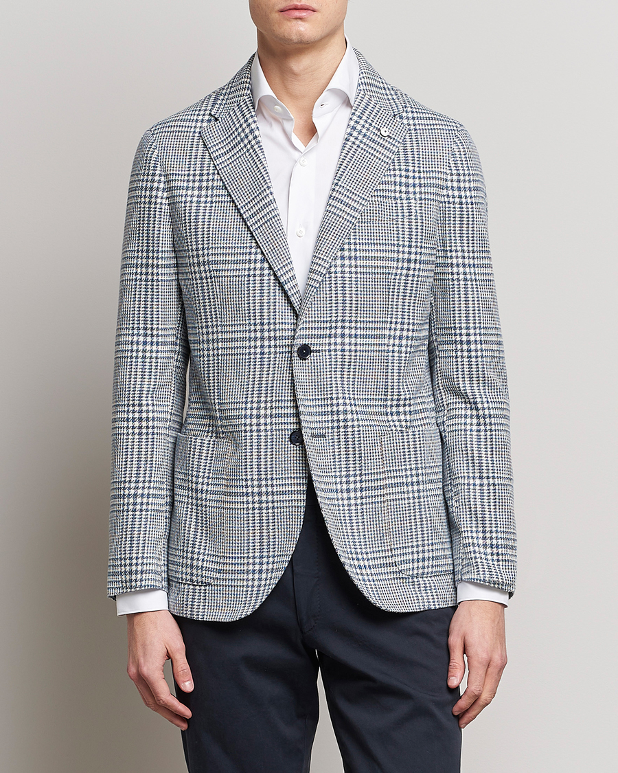 Hombres | Blazers | L.B.M. 1911 | Jack Regular Fit Houndstooth Checked Blazer Blue