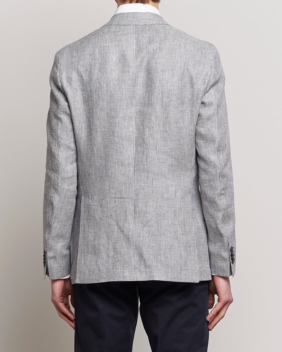 Hombres | Blazers | L.B.M. 1911 | Jack Regular Fit Houndstooth Linen Blazer Grey