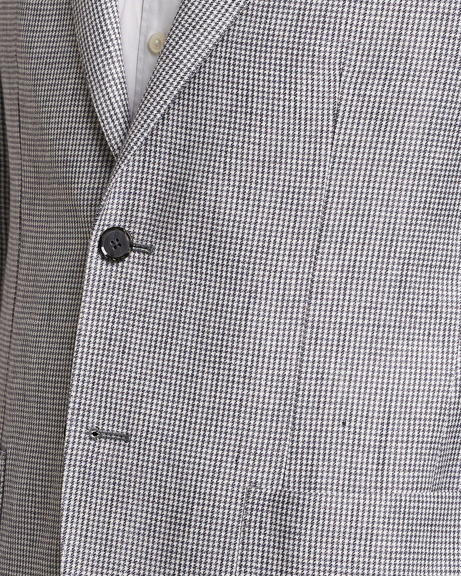 Hombres | Blazers | L.B.M. 1911 | Jack Regular Fit Houndstooth Linen Blazer Grey