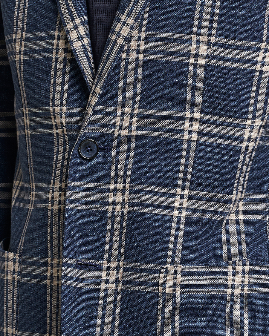 Hombres | Blazers | L.B.M. 1911 | Jack Regular Fit Checked Cotton Blazer Blue