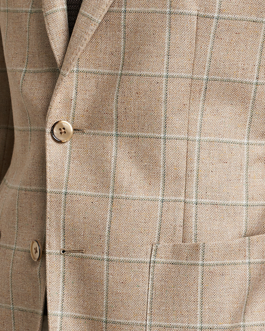 Hombres | Blazers | L.B.M. 1911 | Jack Regular Fit Windowpane Wool/Silk Blazer Olive