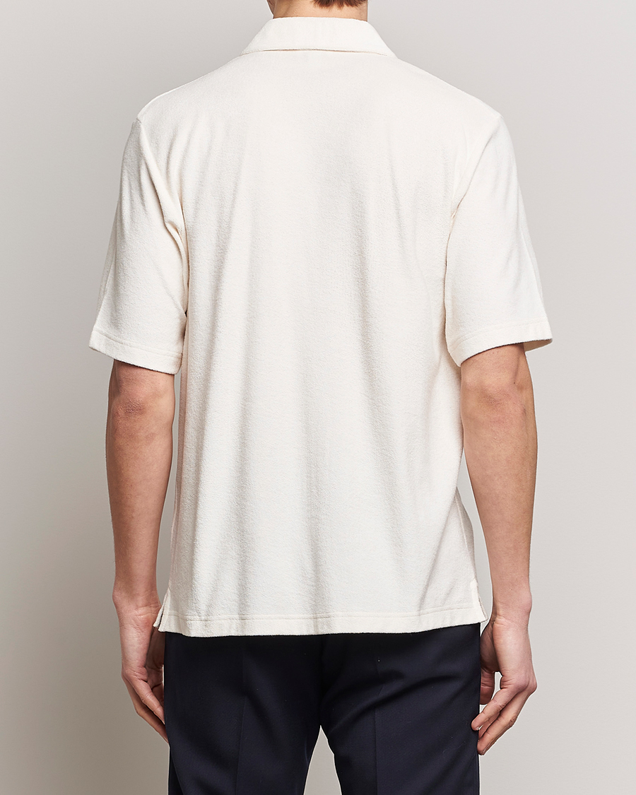 Hombres | Camisas | Sunspel | Towelling Camp Collar Shirt Archive White