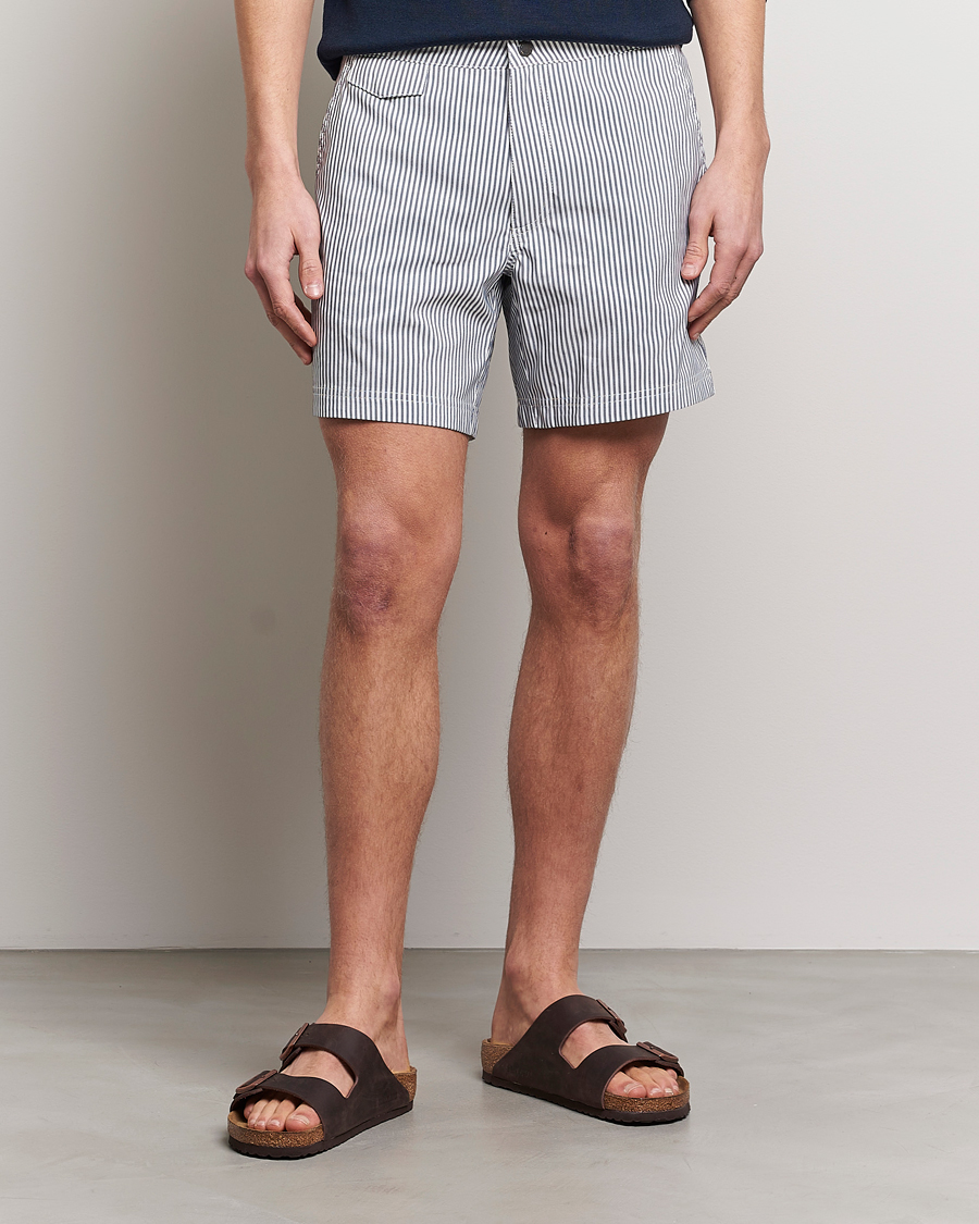 Hombres | Exclusivas de Care of Carl | Sunspel | Striped Tailored Swimshorts Navy/White