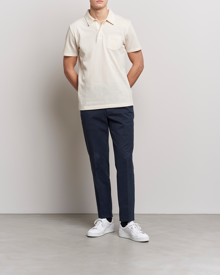 Hombres | Polos | Sunspel | Riviera Polo Shirt Undyed
