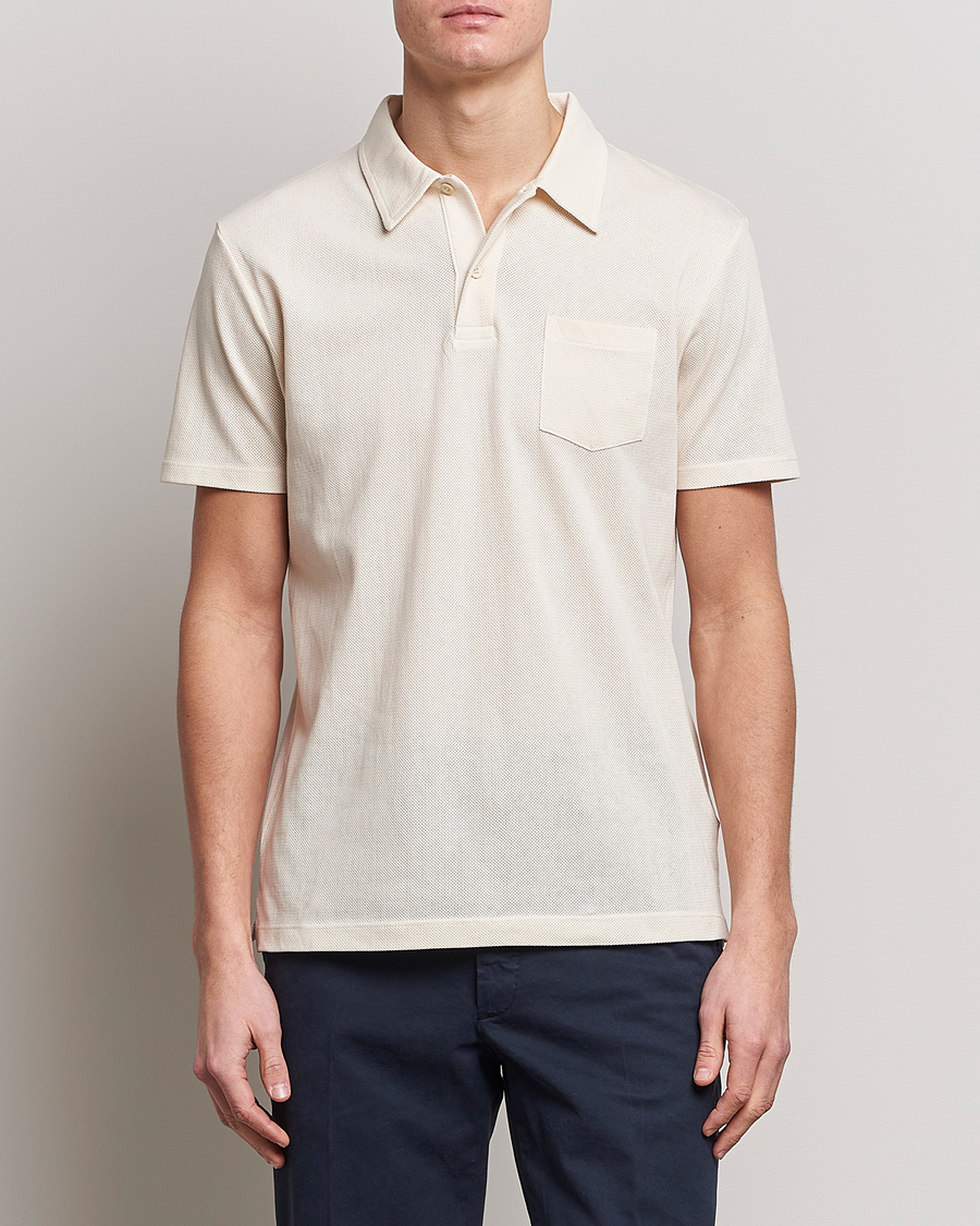 Hombres | Polos | Sunspel | Riviera Polo Shirt Undyed