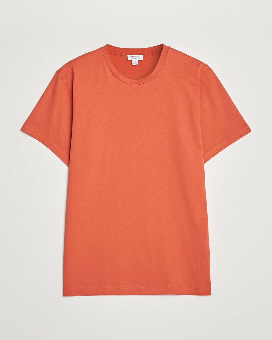 Hombres | Camisetas | Sunspel | Riviera Organic Tee Burnt Sienna