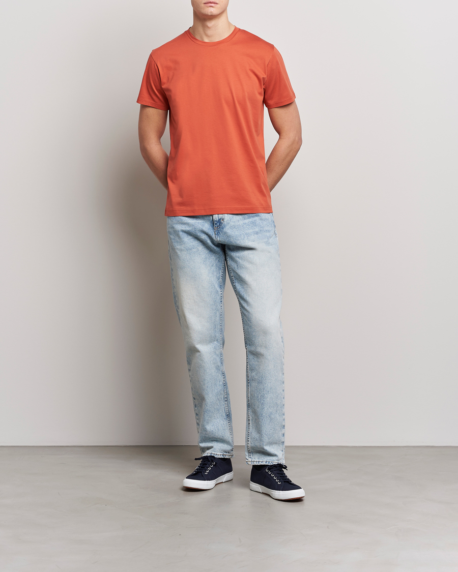Hombres | Camisetas | Sunspel | Riviera Organic Tee Burnt Sienna