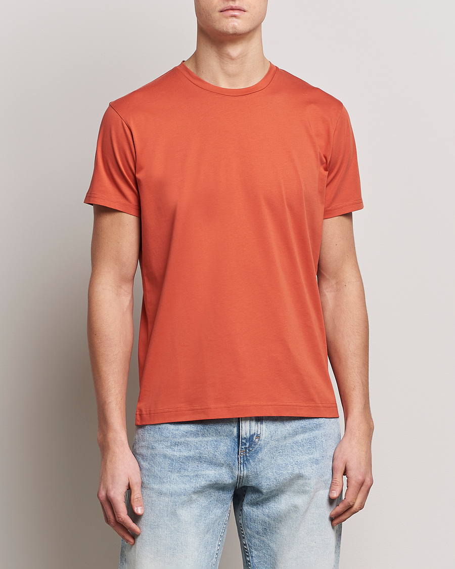 Hombres | Camisetas | Sunspel | Riviera Organic Tee Burnt Sienna