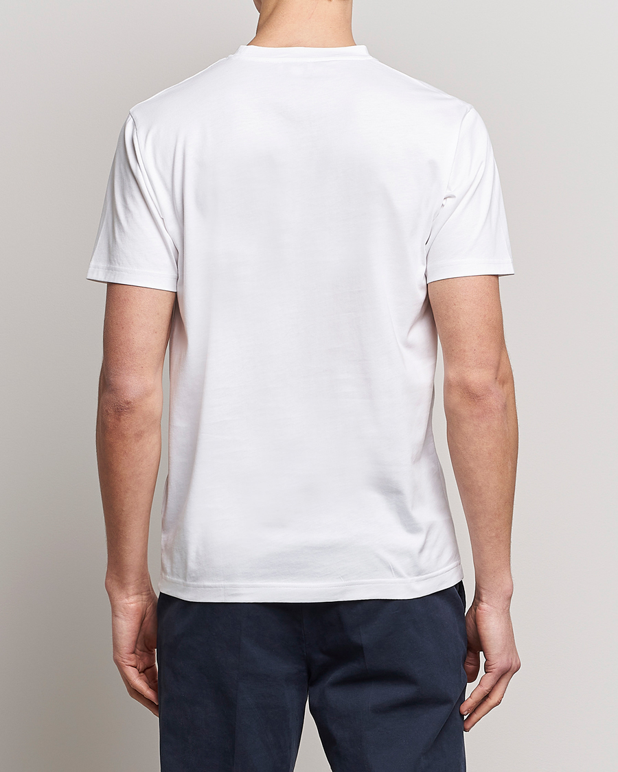 Hombres | Camisetas | Sunspel | Riviera Pocket Crew Neck T-Shirt White
