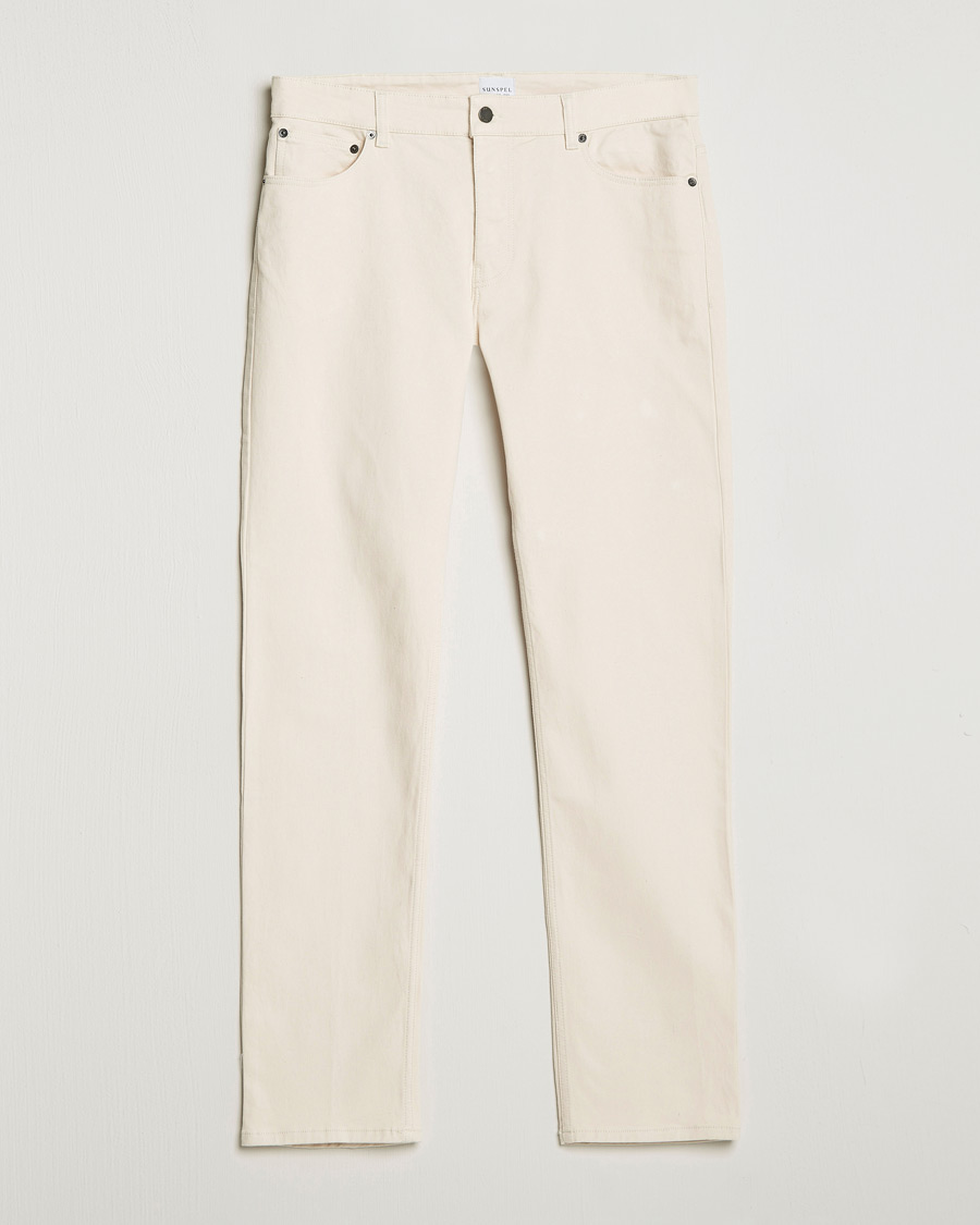 Hombres | Pantalones | Sunspel | Five Pocket Cotton Twill Trousers Undyed