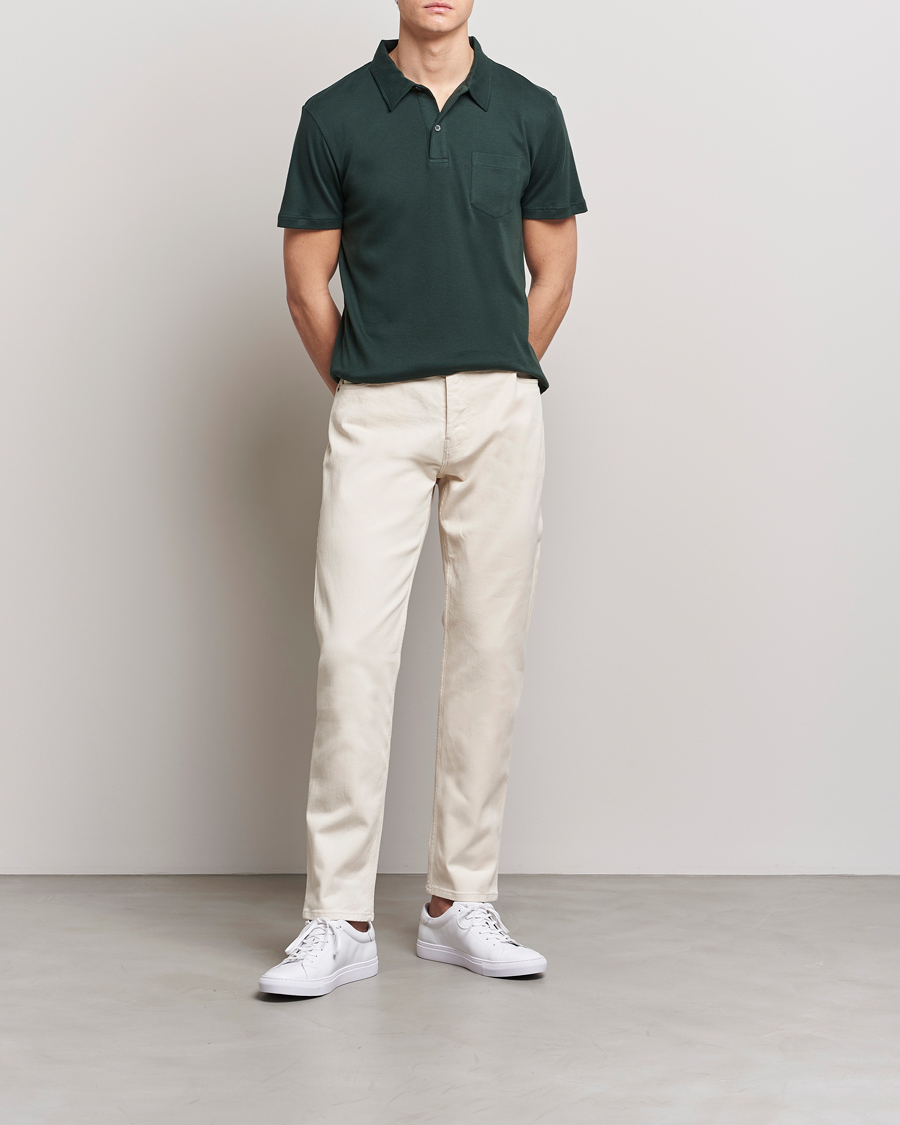 Hombres | Pantalones | Sunspel | Five Pocket Cotton Twill Trousers Undyed